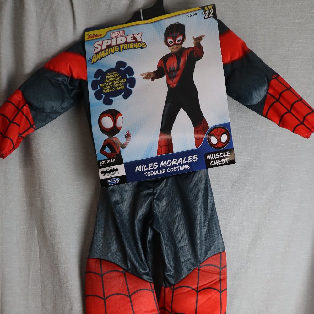 Marvels Spiderman And his Amazing friends Miles Morales Costume 3/4T